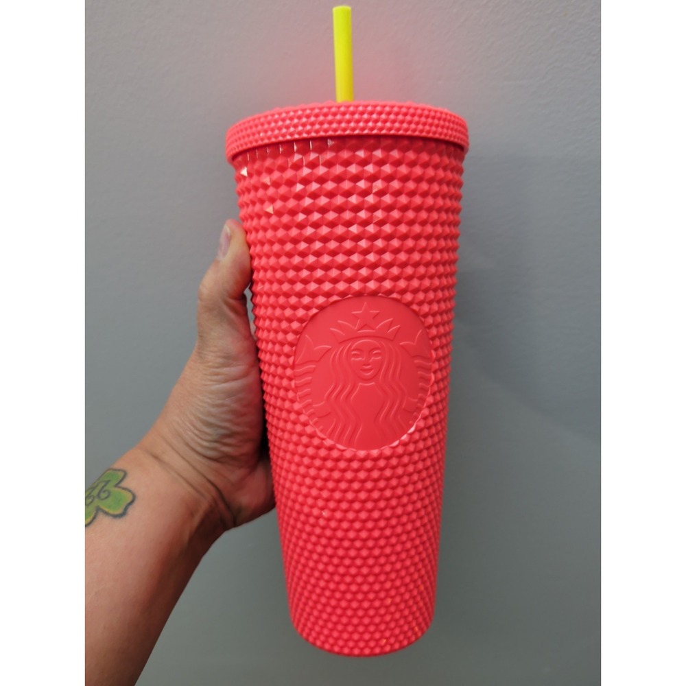 Starbucks PINK DRAGONFRUIT Studded Bling Cold Cup - Venti/24oz